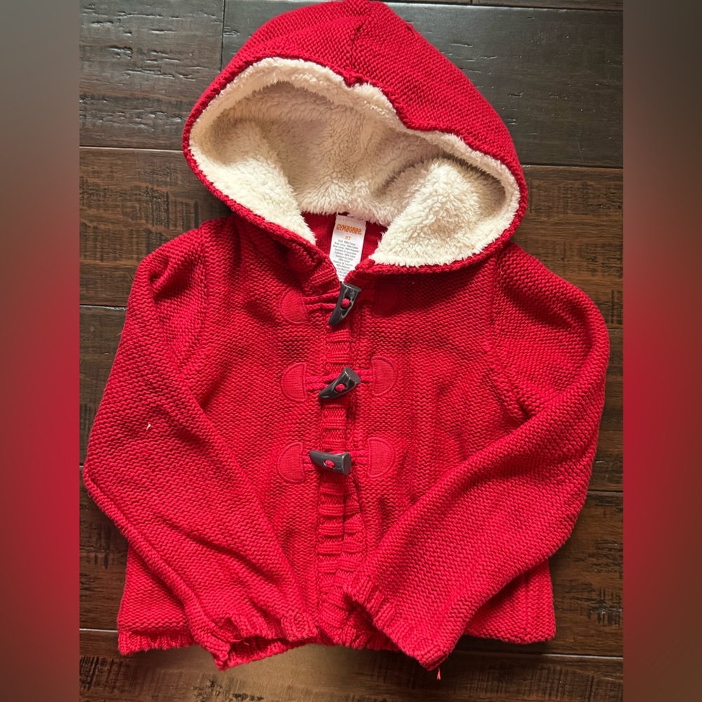 Gymboree Red Hooded Jacket with Toggle Closure